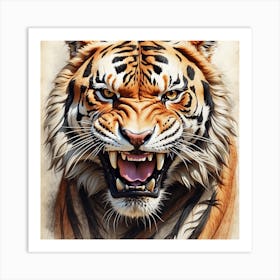 A predatory lion Art Print