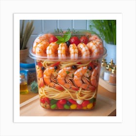 Plastic Container Of Pasta Art Print