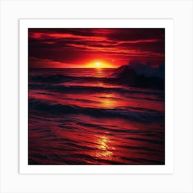 Sunset Over The Ocean 215 Art Print