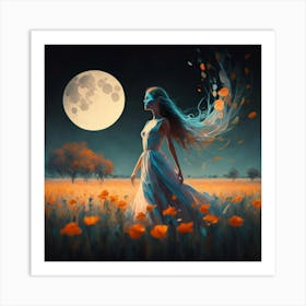 Girl In A Field 4 Art Print