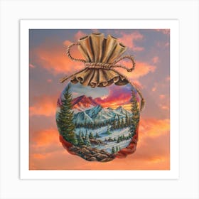 Bag Of Treasures Red Clouds At Sunset Snowcapp 2 Art Print