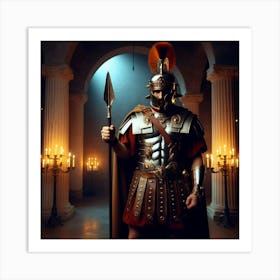 Roman Soldier In Armor Art Print
