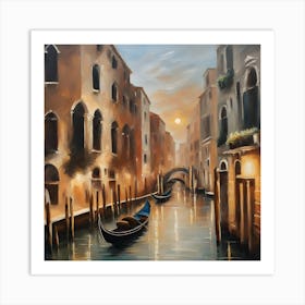 Venice At Sunset Art Print