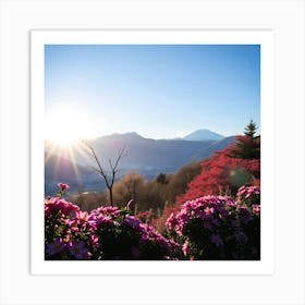 Beautiful place and Flowers Art Print