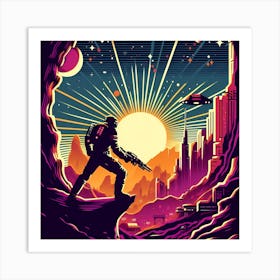 Space Man In Space Art Print