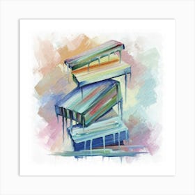 A group of paintings falling on top of each other 22 Art Print