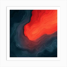 Magma Volcano Melting Stone Abstract Painting 149 Art Print