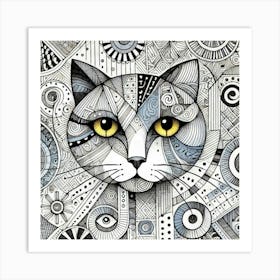 Silver Street City Cat Art Print