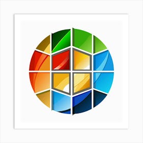 Colorful Abstract Circle Logo Art Print