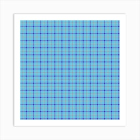 Blue Plaid Fabric 1 Art Print