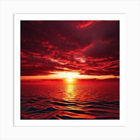 Sunset Over The Ocean 176 Art Print