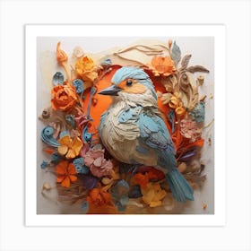 Bird On A Flower Art Print