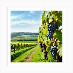 Countryside Wine Heaven Vine Green Nature Rheinland Grape Grower Eifel Spring Vinery Blan (3) Art Print