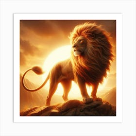 Lion At Sunset 19 Art Print