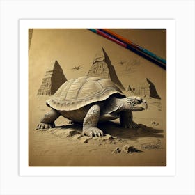 Turtle In The Desert 1 Art Print