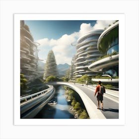 Futuristic Cityscape 223 Art Print