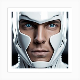 3d Photography, Model Shot, Man In Future Wearing Futuristic Suit, Beautiful Detailed Eyes, Professional Award Winning Portrait Photography, Zeiss 150mm F 2 Art Print