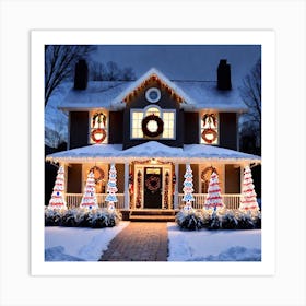 Christmas Decorations On A House 4 Art Print