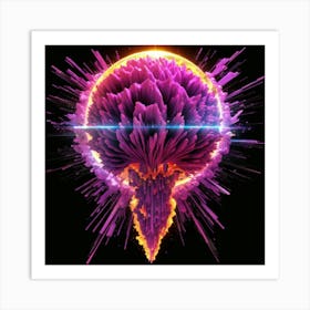 Plasma Explosion Glitch Art 10 Art Print