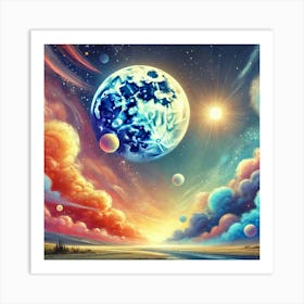 Earth In Space 1 Art Print