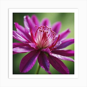 Purple Clematis Flower Art Print