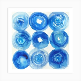 Blue Circles 15 Art Print