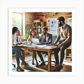 Group Of Business People In An Office Art Print