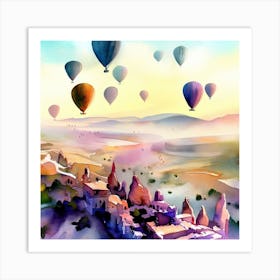 Watercolor Of Cappadocia 2 Art Print