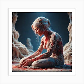 Woman In Blood Art Print