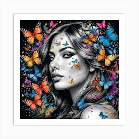 Butterfly Girl 47 Art Print