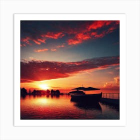 Sunset On The Water 1 Art Print