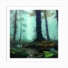 Foggy Forest 5 Art Print