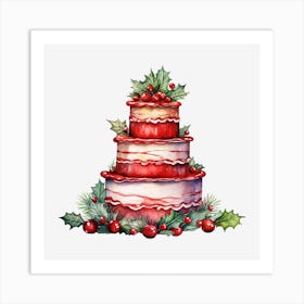 Christmas Cake Art Print