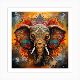 Elephant Series Artjuice By Csaba Fikker 044 Art Print