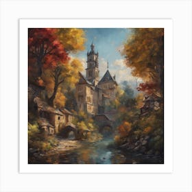 Castle By The River Art Print