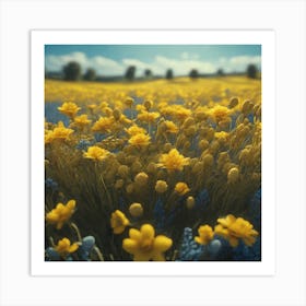 Field Of Yellow Flowers 38 Art Print