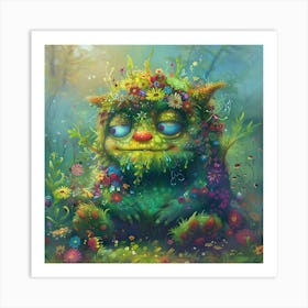 A Young Mythical Woodland Creature In The Forest Art Print
