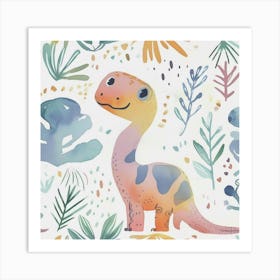 Cute Corythosaurus Dinosaur Watercolour Style  2 Art Print