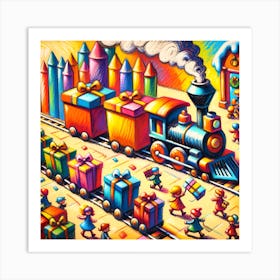 Super Kids Creativity:Train With Presents Art Print