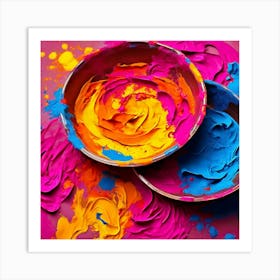 Vector Colorful Festive Celebration Joy Vibrant Culture Tradition Hindu Spring Happiness (4) Art Print