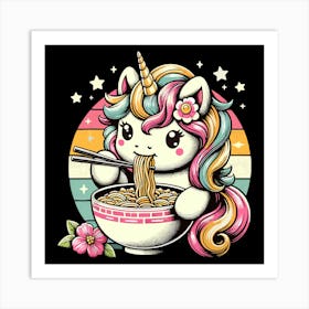 Unicorn Eating Ramen Póster