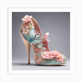 High Heels With Flowers Art Print