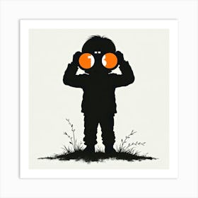 Boy With Binoculars Art Print