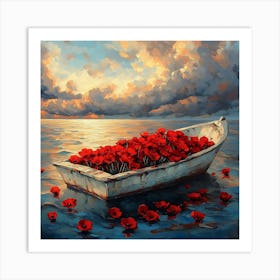 Poppies In A Boat 1 Art Print