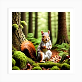 Squirrel In The Forest 142 Art Print