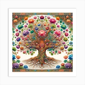 Lotus Tree Of Life 2 Art Print