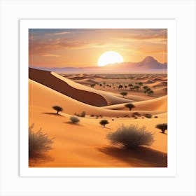 Sunset In The Desert 7 Art Print