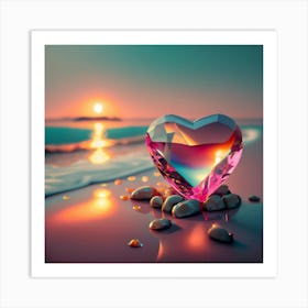 Heart On The Beach 1 Art Print