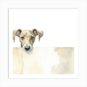 Dog Looking Over A Wall Art Print