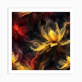 Flowing Flowers Art Print